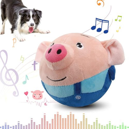 Active Moving Pet Plush Toy,Puppy Dog Toys to Keep Them Busy2026 New Small Dog Dog Squeak Toys,Interactive Dog Toys,Plush Toys for Dogs,Talking Moving Ball Toy (Blue Pig) - color: Blue Pig
