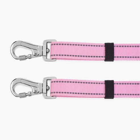 Dog Friendly Co. Leash Splitter | Walk Two Dogs | Complete Control - 360° Swivel, Tangle Free, Adjustable Length, Reflective Webbing, Heavy Duty Clips (Pink Camo) - color: Pink Camo