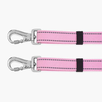 Dog Friendly Co. Leash Splitter | Walk Two Dogs | Complete Control - 360° Swivel, Tangle Free, Adjustable Length, Reflective Webbing, Heavy Duty Clips (Pink Camo) - color: Pink Camo
