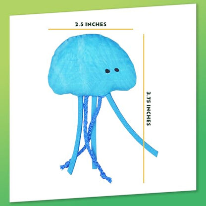 ZOOMIE Jelly Fish - Refillable Catnip Toy + Catnip | High Potency Hand Harvested Fresh Catnip | Soft Plush for Engaging Play - color: Jelly Fish