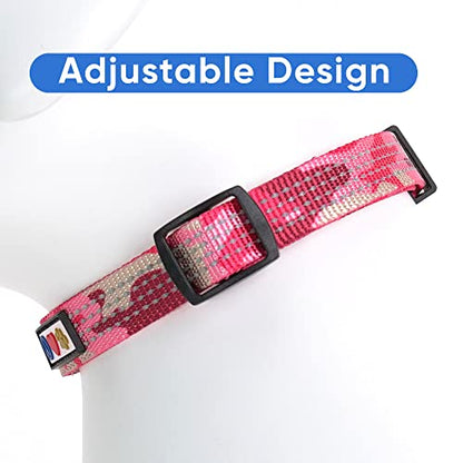 Pawtitas Reflective Dog Collar for X-Small Dogs – Adjustable Nylon Puppy Collar with Quick-Release Buckle | Fits Neck 8–13 in | Night Safety Training Collar | XS | Camouflage Pink - color: Pink camo, size: X-Small (Pack of 1)