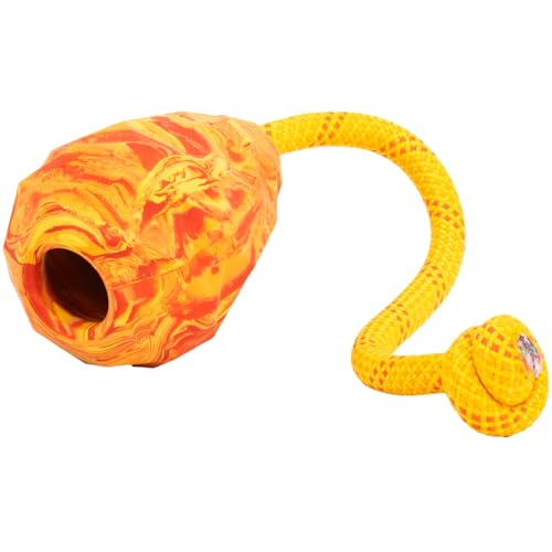 Ruffwear, Huck-a-Cone Dog Toy – Durable Tug, Throw & Fetch Toy with Knotted Rope Handle, Interactive Play for Dogs, Salamander Orange - color: Salamander Orange