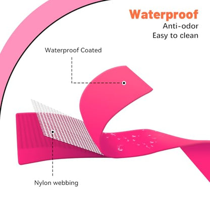 Waterproof Dog Collar, Easy to Clean Rubber Dog Collars with Quick Release Buckle Fits Small Medium or Large Dogs (Pink, S < 9.5-14.1 inch) - color: Pink, size: S (9.5-14.1 inch)