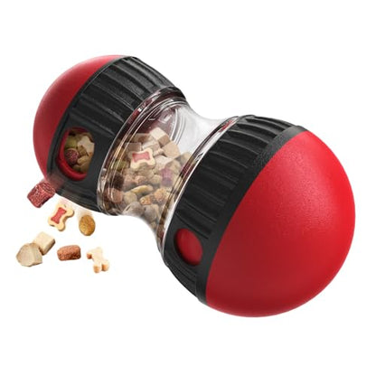 Dog Treat Dispenser Toy, Slow Feeder Enrichment Interactive Toy to Relieve Boredom and Anxiety, Not Suitable for Aggressive Chewers (Red) - color: Red