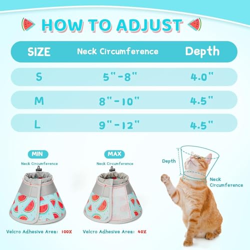 Cat Cone Collar Soft to Stop Licking, Adjustable, Foldable Lightweight Kitten Cones After Surgery Recovery for Cats & Kittens, Cat Cone Alternative, Easy Eating (Blue, S) - color: Blue, size: S