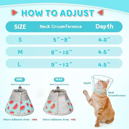 Cat Cone Collar Soft to Stop Licking, Adjustable, Foldable Lightweight Kitten Cones After Surgery Recovery for Cats & Kittens, Cat Cone Alternative, Easy Eating (Blue, S) - color: Blue, size: S