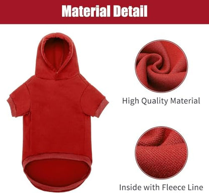 BINGPET Security Dog Hoodies Puppy Sweater Cold Weather Dog Coats Soft Brushed Fleece Pet Clothes Hooded Sweatshirt for Dog Cat - color: #1 Red(Security), size: Small/Medium (All Breed Sizes)