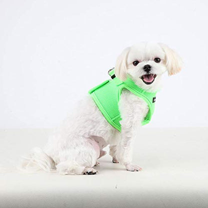 Puppia Neon Soft Vest Harness Step-in No Choke No Pull Walking Training for Small and Medium Dog, Green, X-Small - color: Green, size: X-Small, style: Neon Soft Vest Harnes