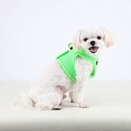 Puppia Neon Soft Vest Harness Step-in No Choke No Pull Walking Training for Small and Medium Dog, Green, Medium - color: Green, size: Medium, style: Neon Soft Vest Harnes