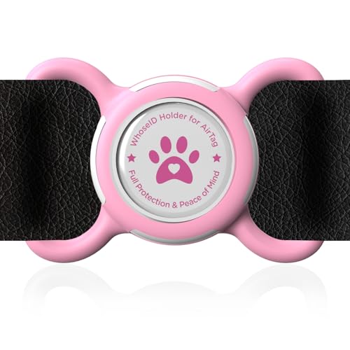 Airtag Dog Collar Holder, Durable & Lightweight Airtag Case, Slide-on Waterproof Protective Air Tag Holder for Dog Collar - for Dogs and Cats (Pink, Large) - color: Pink, size: Large