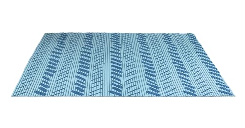 Fresh Kitty Durable XL Jumbo Foam Litter Mat – Phthalate and BPA Free, Water Resistant, Traps Litter from Box, Scatter Control, Easy Clean Mats – Blue Dash 40" x 25"