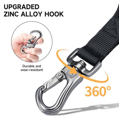 EXCELLENT ELITE SPANKER Tactical Bungee Dog Leash Military Adjustable Dog Leash Quick Release Elastic Leads Rope with 2 Control Handle(Black - color: Black