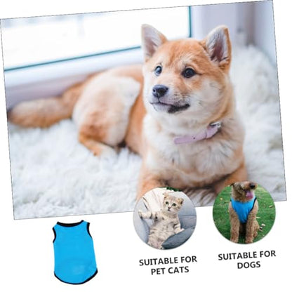 ERINGOGO Pet Summer Vest for Dogs and Puppies Mesh Sleeveless Shirt Blue M Plain Puppy Clothes Breathable Pet Shirt for Warm Weather