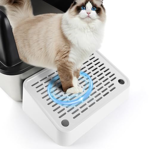 Cat Litter Box Ramp, Litter Box Step Mat with Filter Function, Cat Litter Catcher for Self-Cleaning Litter Boxes, Cats Pedal Stool Ideal for Kitten & Elderly Cats (White) - color: White