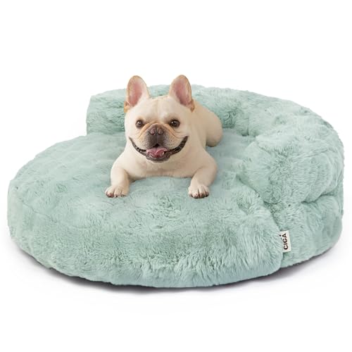 EHEYCIGA Dog Bed Medium Size Dog, Fluffy Small Dog Couch with Removable Washable Cover, Bolster Pet Sofa, Waterproof and Non-Slip, 30" x 30"x 8.5", Green - color: Green, size: 30"L x 30"W x 8.5"Th