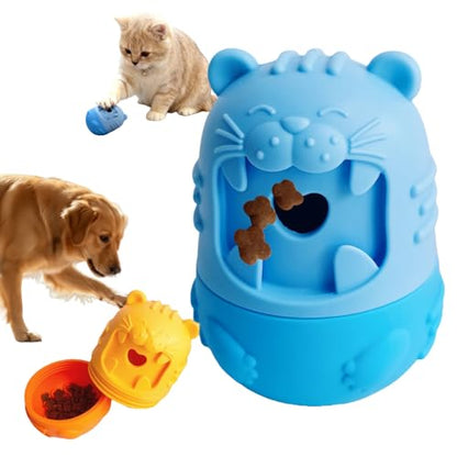Cat Cognitive Treat Dispensing Dog Enrichment Toy,Multi-Functional Puzzle Design,Snuffle Ball& Interactive for Pet Mental Stimulation,Smart (Blue) - color: Blue