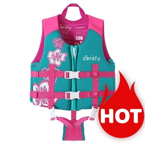Toddler Swim Vest Neoprene Kids Float Jacket Swimming Aid for Children Girls and Boys 20-30-40-50-60-70-80Lbs with Dual Adjustable Safety Straps - color: Pink, size: S(Age Recommend 1-3 Years)