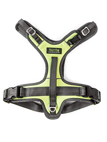 Mighty Paw Sport Harness 2.0 - Padded Canine Accessory - Adjustable Neck and Chest Straps - Enhanced Visibility with Reflective Stitching - Dog Padded Harness with Handle - Large - Green - color: Green