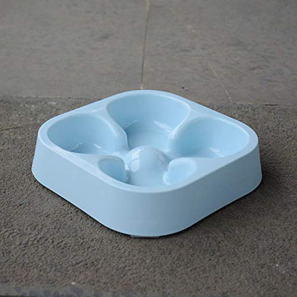 Healthy Slow Feeding Dog Bowl for French Bulldog -Slow Feeder Dog Bowl No Chocking Dog Cat Food Water Bowl with Four-Leaf Clover Pattern (Blue) - color: Blue
