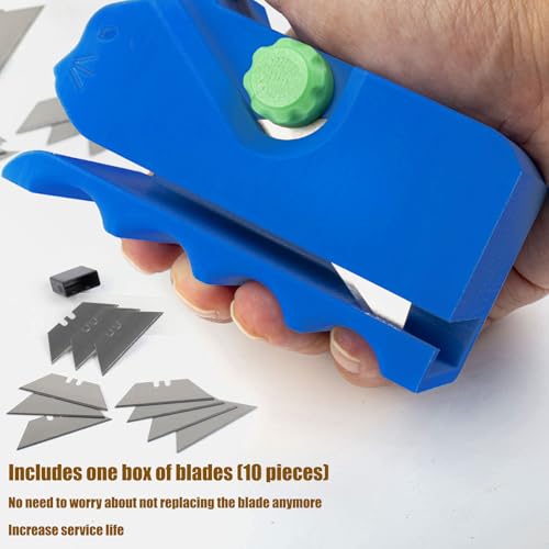 Cardboard Cutter for Cat Scratchers with 10pcs Blade,3D Printed Card Board Cutter Kids DIY Cat Scratchers Cardboard Strip Tool Machine for Cat Lovers (Blue) - color: Blue