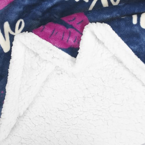 Catalonia Lips Print Sherpa Fleece Throw Blanket, Soft Mink Plush Couch Blanket, Fuzzy Fluffy Comfy Warm Throws, Comfort Caring Gift, 50x60 inches - color: Kiss Blue, size: 50"x60"