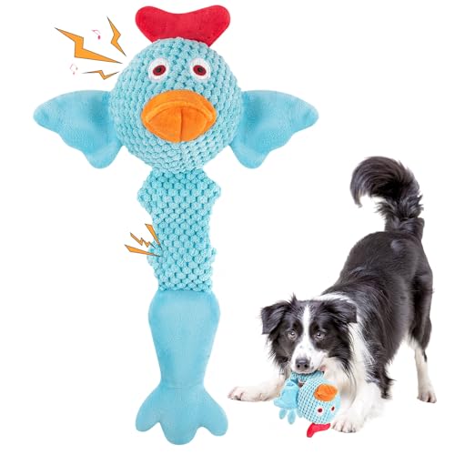 Fuufome Squeaky Dog Toys for Medium and Small Dogs-Interactive Tug of War Toy for Puppy Teething,Great Plush Dog Toy for Dogs to Keep Them Busy - color: sky blue