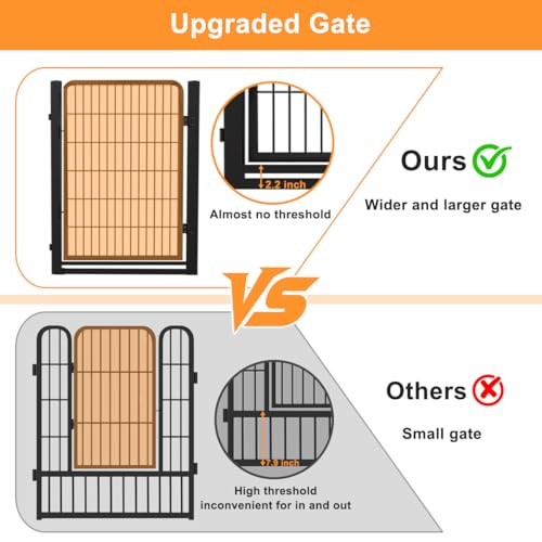 Wide Gate Dog Fence Outdoor Pens Outside,Portable Dog Play Pen 40" H 30 Panels Pet Playpen Exercise Pens for Puppys Small Medium Large Dogs RV Camping Yard Garden Indoor