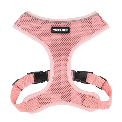 Voyager Aerolite Over the Head Dog Harness, No Pull Breathable Air Mesh Vest, Quick Dry with Reflective Stitching, Adjustable Escape Resistant Harness for Small Medium Large Dogs - Pink, X-Small - color: Pink, size: XS
