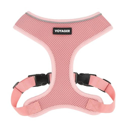 Voyager Aerolite Over the Head Dog Harness, No Pull Breathable Air Mesh Vest, Quick Dry with Reflective Stitching, Adjustable Escape Resistant Harness for Small Medium Large Dogs - Pink, Large - color: Pink, size: L