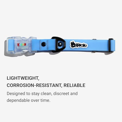 Waterproof Dog Collar, Stink Proof PVC Coated Collar with Lightweight Aluminum Hardware & Transparent Buckle, Heavy Duty for Small Medium Large Dogs, Blue, X-Large - color: Blue, size: XL