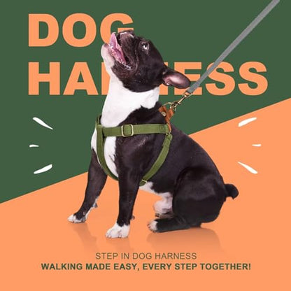 Didog Step in Dog Harness with Metal Buckles, Freedom Nylon Dog Halter Vests for Medium Dogs Easy Walking Training(M:Chest 19-28", Green) - color: Green, size: M: Chest 19-28", Fit 15-30 lbs