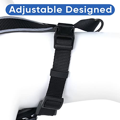 Pawtitas Reflective Padded Dog Harness for Small Dogs – Adjustable Puppy Step-in Vest | Fits Chest 18–22 in | No Pull Personalized Training Harness | S | Black - color: Black, size: Personalized Small (Pack of 1)