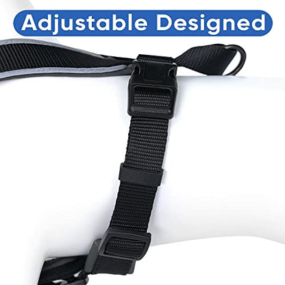 Pawtitas Reflective Padded Dog Harness for Small Dogs – Adjustable Puppy Step-in Vest | Fits Chest 18–22 in | No Pull Personalized Training Harness | S | Black - color: Black, size: Personalized Small (Pack of 1)