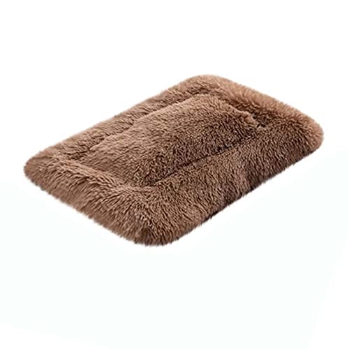 Cat Beds for Indoor Cats, Non-Slip Bottom Washable Warm Soft Pet Beds for Small Dogs,Extra Plush Fluffy Cozy Durable Pet Mat for Carriers Floor Crate Indoor Couch Kennel - color: Brown