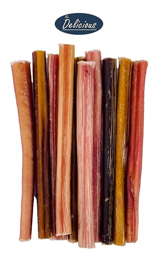 Bully Sticks for Dogs, 10 Count, 6 Inch Thin, Consistent Thickness, All Natural, Grass Fed, Rawhide-Free, Single Ingredient, Long Lasting Dog Chews