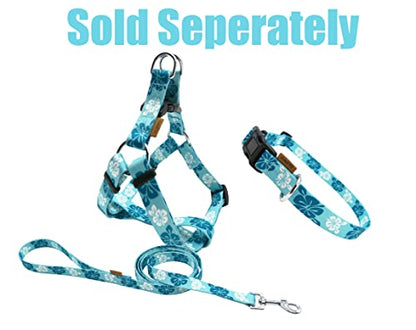 Dog Collar, Cute Floral Pattern, Soft and Adjustable Collar with Quick Release Buckle (XS (Neck 9-13", Width 3/8"), Hawaiian Blue) - color: Hawaiian Blue, size: XS (Neck 9-13", Width 3/8")
