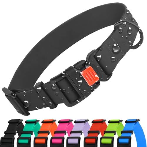 CollarDirect Waterproof Dog Collar - Silicone, Plastic Collar, Odor-Resistant, Easy to Clean, for Large, Medium, Small Dogs - Adjustable Collar with Breakaway Buckle (Neck Fit 10"-13", Black) - color: Black, size: Neck Fit 10"-13"