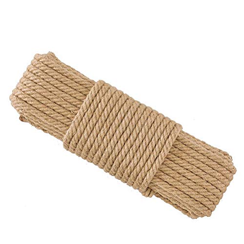 Aoneky Natural Sisal Hemp Rope for Cat Scratching Post Replacement, 1/4 Inch Refurbishment Cord to Repair Cat Tree, Tower & Protect Furniture, 66 FT - size: 1/4'' 66 Ft