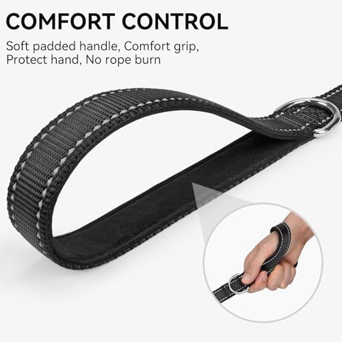Joytale Dog Leash, 4 FT Double-Sided Reflective, Padded Handle Nylon Heavy Duty Leashes for Small Dogs Walking, Black - color: Black, size: 4 ft Narrow