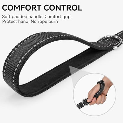 Joytale Dog Leash, 4 FT Double-Sided Reflective, Padded Handle Nylon Heavy Duty Leashes for Small Dogs Walking, Black - color: Black, size: 4 ft Narrow