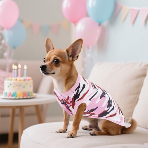 Dog Shirts Camo for Extra Large Dog Girl Female Pink Purple Sleeveless Tank Top Tee Clothes Vest Soft Light Weight Stretchable Pack of 2 XL - size: X-Large