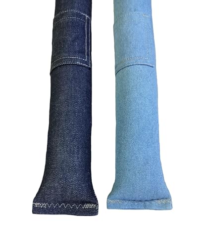 15” (2-Pk) Refillable Catnip Kicker Toy for Cats – Handmade in USA Plush Kick Stick Filled with 1 oz Premium Catnip & Extra Catnip Included – (Dark Denim - Light Demim) - color: Dark Denim - Light Demim