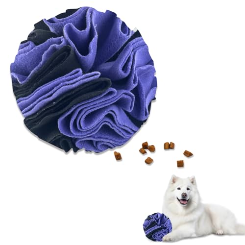 Andiker 5.9" Snuffle Ball for Dogs, Plush Colorful Interactive Snuffle Ball Hide Treat Dog Puzzle Toy for Relieving Boredom and Training Machine Washable Dog Balls for Small Dogs (Purple, L) - color: Purple, size: L