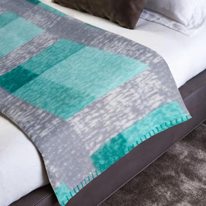 ZYFZCYBL Fleece Throw Blankets for Couch Bulk Lightweight Warm Soft Cozy Blanket 6 Pack Bulk Fleece Blanket Solid for Bed Couch Office Gifts Outdoor 50 x 60 inch Teal and Grey - color: Plaid (Teal and Grey)