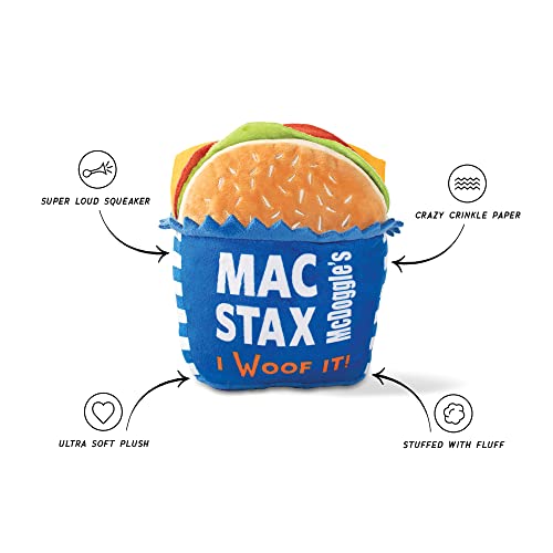 Fringe Studio Plush Dog Toy, MCDOGGLE’S MAC STAX, Wagsdale Dog Toy Collection (289738), Multi-Colored - color: Mac Stax