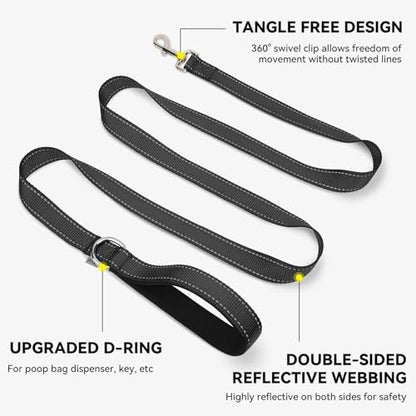 Joytale Dog Leash, 4 FT Double-Sided Reflective, Padded Handle Nylon Heavy Duty Leashes for Small Dogs Walking, Black - color: Black, size: 4 ft Narrow