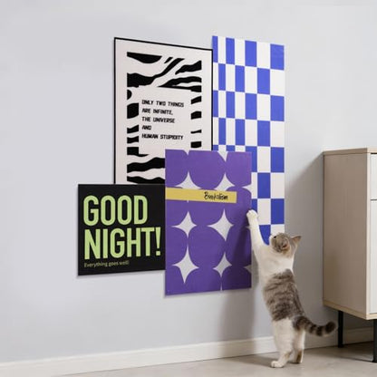 4 Pcs Wall Cat Scratcher for Indoor Cats - Reusable & Damage-Free Wall-Mounted Fabric Scratching, DIY for Furniture and Wall Protection - color: SET1-4PCS