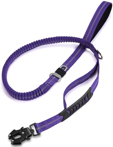 Heavy Duty Dog Leash, 4-6FT Shock Absorbing Dog Leashes with Traffic Handle and Comfortable Padded Handles, Advanced Easy Metal Clip, No Pull Reflective Leash for Medium Large Dogs that Pull (Blue) - color: Blue
