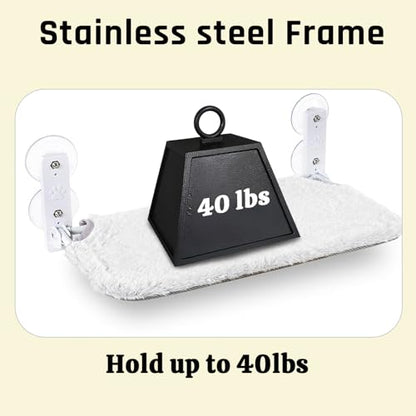Cat Window Perch, Cordless Foldable Cat Hammock for Indoor Cats with Upgraded Suction Cups Strong Metal Frame Holds Up to 44lbs (M 1PC) - size: M 1PC