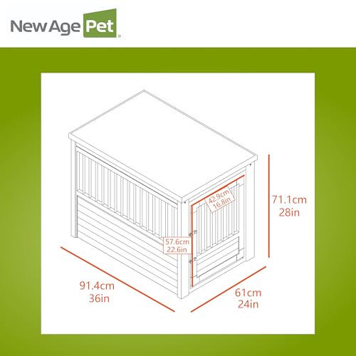 New Age Pet ecoFLEX Pet Crate/End Table, Antique White, Large - color: Antique White, size: 35.4"L x 24.0"W x 28.0"H